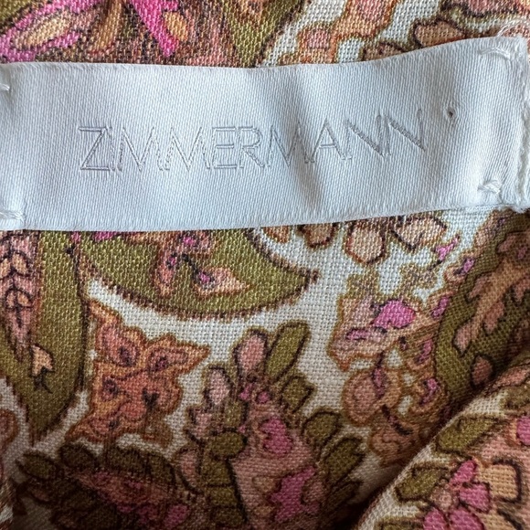 NWT ZIMMERMAN Brighton Ruffle-Neck Dress sherbet 4 - Picture 12 of 13